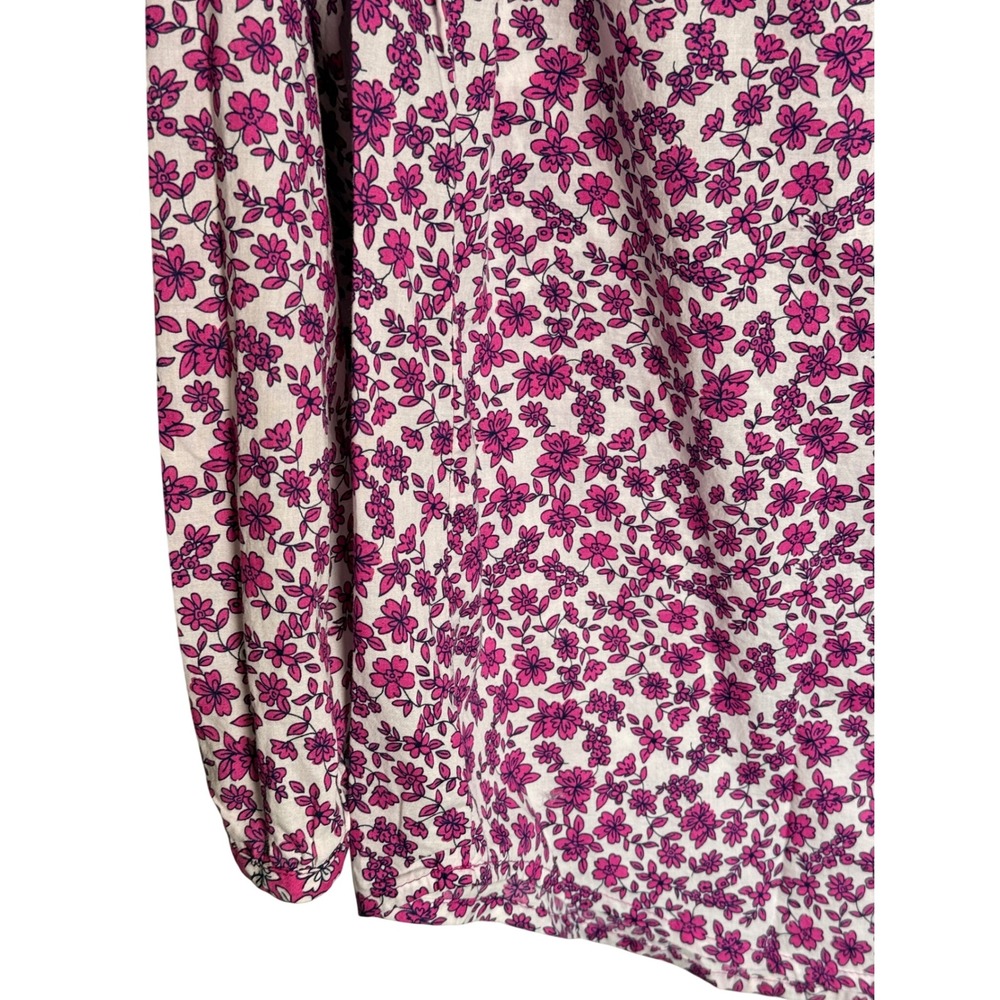 Coastal Preppy Cottagecore JCrew S Floral Liberty Style Romantic Blouse Pink - Picture 12 of 12